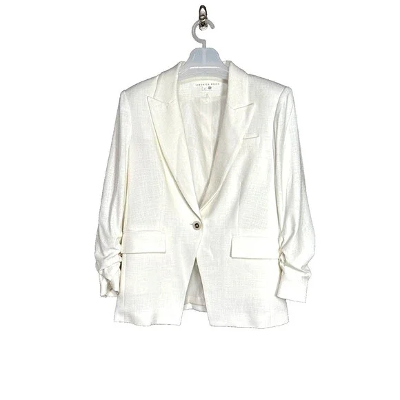 NWOT Veronica Beard Hollis Dickey Size 12 Single-Breasted Blazer in Off White